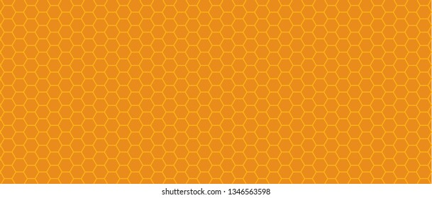 Yellow, orange beehive background. Honeycomb, bees hive cells pattern. Bee honey shapes. Vector geometric seamless texture symbol. Hexagon, hexagonal raster, mosaic cell sign or icon. Gradation color.