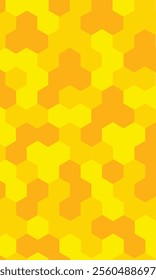 Yellow, orange beehive background. Honeycomb, bees hive cells pattern. Bee honey shapes. Vector geometric seamless texture symbol. Hexagon, mosaic cell sign or icon. vertical background.