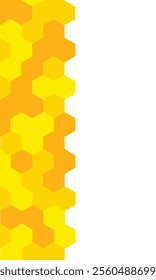 Yellow, orange beehive background. Honeycomb, bees hive cells pattern. Bee honey shapes. Vector geometric seamless texture symbol. Hexagon, mosaic cell sign or icon. vertical background.