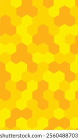 Yellow, orange beehive background. Honeycomb, bees hive cells pattern. Bee honey shapes. Vector geometric seamless texture symbol. Hexagon, mosaic cell sign or icon. vertical background.