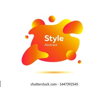Yellow and orange bubble shapes. Dynamical colored forms and line. Gradient banners with flowing liquid shapes. Template for the design of logo, flyer or presentation. Vector illustration