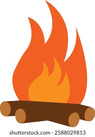 yellow and orange burnt bonfire vector