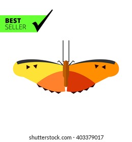 Yellow and orange butterfly icon