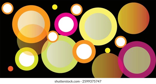 yellow and orange circle banner background. Vector abstract graphic design banner pattern background template.