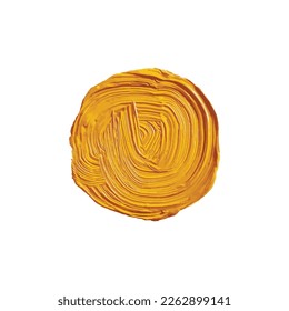 Yellow orange circle paint stroke. Vector illustration