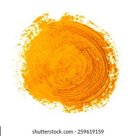 the yellow orange circle paint strokes vector 