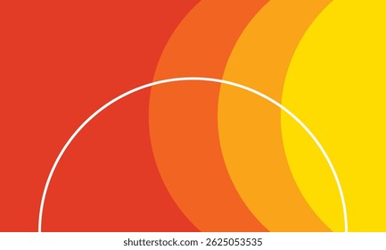 Yellow to orange Circle Radial layer background. Sun rays template.