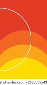 Fondo de capa radial de círculo amarillo a naranja. Plantilla de rayos solares.