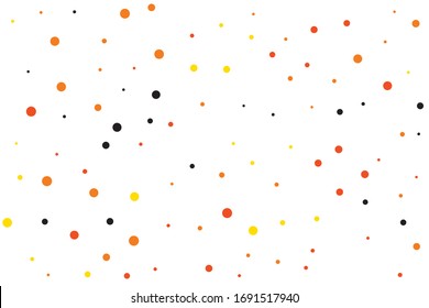 Gelbe und orangefarbene Kreise Konfetti fallen auf transparentem Hintergrund. Rund, Punkt-Vektorillustration-Hintergrund. Abstrakte bunter Konfetti fliegen in der Luft. Vektorillustration Feriengrafik mit Kreisen Konfetti.