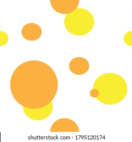 Yellow and orange circles on a white background. You can use it as a template for fabric and Wallpaper, or as a banner. Seamless geometric shapes