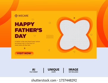 Yellow Orange color father's day Web banner Design