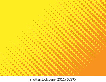 Yellow and orange color halftone pattern for comic background. Abstract dotted backdrop with circles, dots, point large scale element for web banners, posters, cards, wallpapers