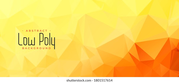 yellow orange color low poly abstract banner design