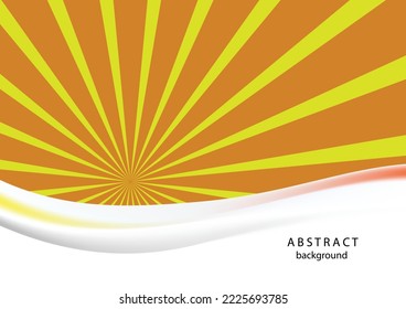yellow and orange color sun burst pattern background vector graphics. art and wavy gradient vector illustration.	