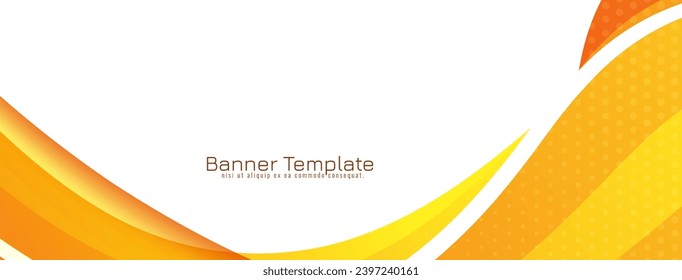 Yellow and orange color wave style banner design vector