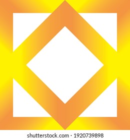 dos cuadrados de color amarillo o naranja que se intersectan entre sí,