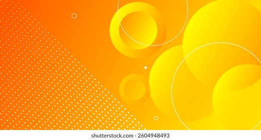 Yellow and orange colour abstract gradient background geometric circles design background vector illustration eps10. Futuristic technology Luxury pattern degital. Perfect for modern projects, business