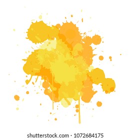 Yellow and orange colours watercolor. Vector