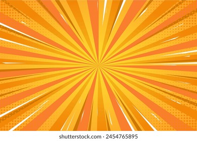 YELLOW ORANGE COMIC ZOOM BACKGROUND VECTOR FREE