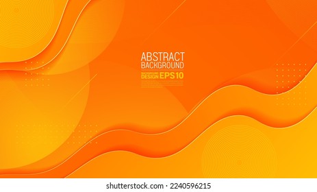yellow and orange curve wave line gradient liquid abstract background, simple minimal fluid shapes, composition for illustration advertising, application, Banner or template design