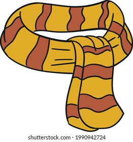 Yellow and orange cute warm vector scarf illustration
