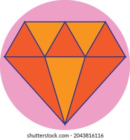 A yellow orange diamond - Vector , Illustration , Icon