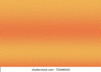 Yellow and orange dotted halftone vector background. Vivid halftone banner template. Vintage dotted pattern. Abstract dotted backdrop. Juicy surface design. Grungy halftone texture. Pop art background