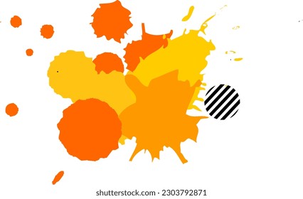 yellow orange drop ink splash splatter color grunge graphic style