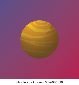 yellow and orange fantasy color planet. cool cosmic planet for game design, web design with space, science, space and fantasy theme. planet illustration. planet in universe 