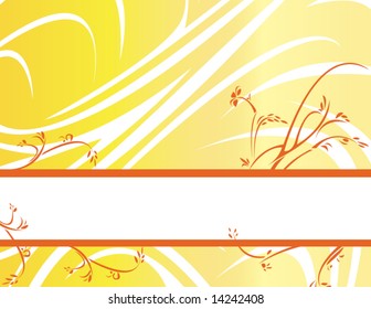 Yellow orange floral banner background