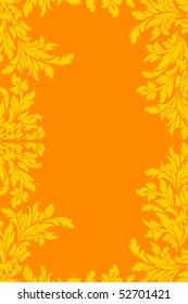 Yellow orange floral frame