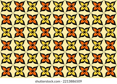 yellow and orange floral pattern on a golden yellow background