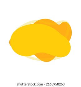 Yellow and orange fluid element in memphis style. Liquid shape design, flow abstract, geometric shapes composition. Template for Banner, logo design, flyer or presentation. vector