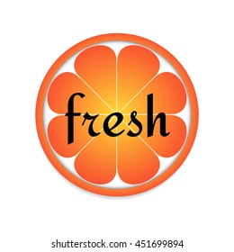 Yellow Orange fruit icon isolated. Modern simple flat vegetarian sign. Fresh Food, internet concept. Trendy natural vector symbol for website design, web button, mobile app. Logo illustration.