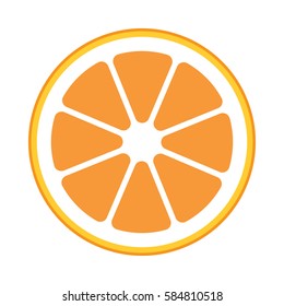 Yellow Orange fruit icon isolated on white background. Modern simple flat vegetarian sign of fresh food. Trendy natural vector symbol for website design, web button, mobile app. Vector illustration.