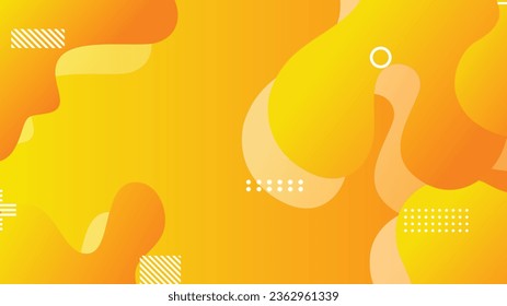 Yellow orange gradient dynamic fluid shapes abstract background for brochure flyer banner template