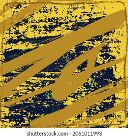 Yellow orange grunge background. Vector scratched texture