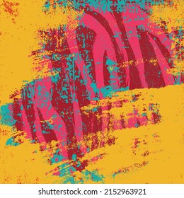 Yellow orange grunge background. Vector scratched texture