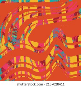 Fondo amarillo naranja grunge. Textura rayada vectorial