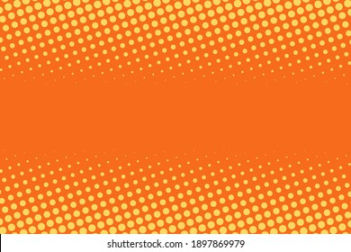 yellow and orange halftone banner background Vector