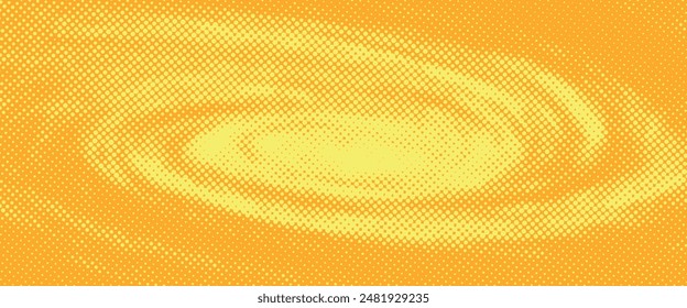 Patrón de semitonos naranja amarillo. Fondo de degradado de cómic retro. Textura cuadrada de dibujos animados de punto pixelado. Pop arte degradado patrón