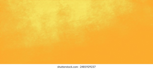 Yellow orange halftone pattern. Retro comic gradient background. Square pixilated dot cartoon texture. Pop art faded gradient pattern