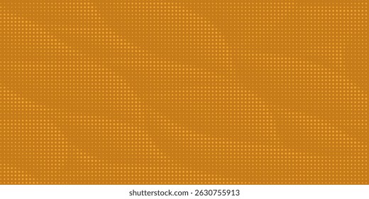Yellow orange halftone pattern. Retro comic gradient background. Square pixilated dot cartoon texture. Pop art faded gradient pattern