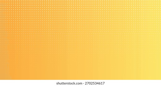 Yellow orange halftone pattern. Retro comic gradient background. Square pixilated dot cartoon texture. Pop art faded gradient pattern