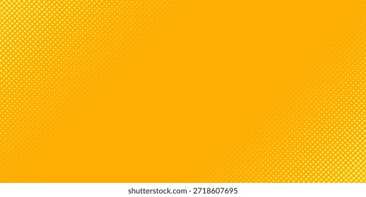 Padrão de meio-tom laranja amarelo. Fundo de gradiente de quadrinhos retrô. Textura quadrada em caricatura de pontos pixilados. Padrão de gradiente desbotado da pop art. Fundo do vetor.