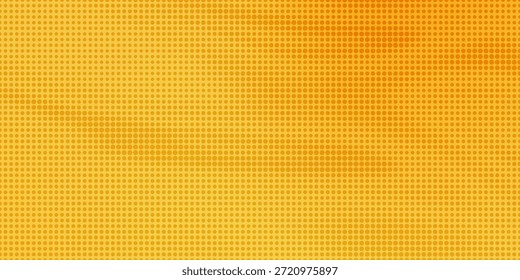 Yellow orange halftone pattern. Retro comic gradient background. Square pixilated dot cartoon texture.EPS10