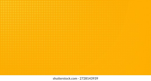 yellow orange halftone pattern. retro comic gradient background. square pixilated dot cartoon texture. pop art faded gradient pattern.eps.10.