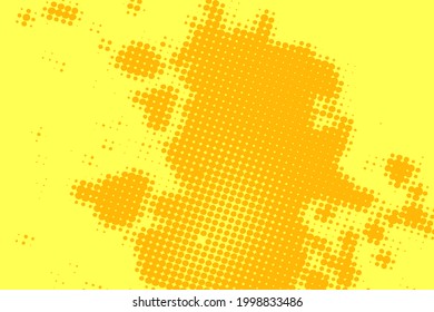 yellow orange halftone random background dotted pattern, dot, circles. Vector modern art texture for posters, business cards, cover, labels mock-up, stickers layout