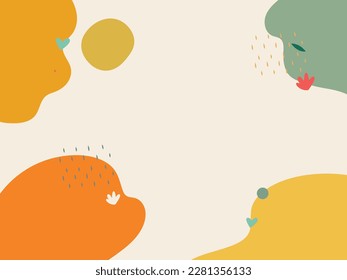 ilustración de fondo abstracto con dibujo a mano amarillo y naranja