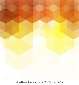 Yellow and orange hexagon background. Geometric design. Presentation template.